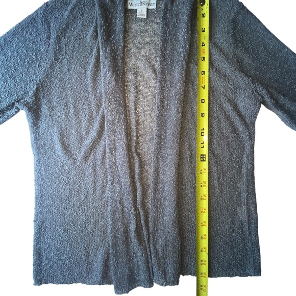 Windi River Gray Open Weave Draped Cardigan Size Small - Picture 10 of 16
